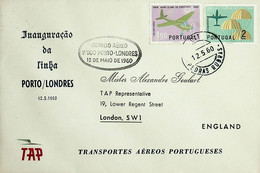 1960. Portugal. 1º Voo Postal Da TAP Porto-Londres - Covers & Documents