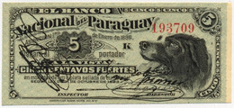 PARAGUAY 5 CENTAVOS Pick-S141 Fauna Animals Dog Chien Hund 1886 UNC - Kanada