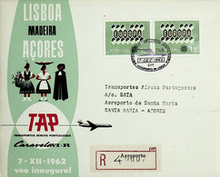 1962. Portugal. 1º Voo / First Flight TAP Lisboa - Santa Maria (ida / Inbound) - Covers & Documents