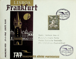 1963. Portugal. 1º Voo / First Flight TAP Lisboa-Frankfurt - Lettres & Documents