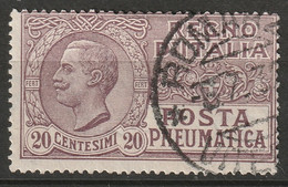 Italy 1925 Sc D5 Sa 8 Pneumatic Post Used - Correo Neumático