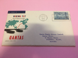 (S 9) Australia - First QANTAS Flight - Posted To  Sydney (1959) - Premiers Vols