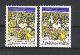 Y. & T.  N° 2395 /  CARNAVAL , VENISE à PARIS  /  Variété De Coloris  ( Tour EIFFEL Jaune-olive Au Lieu De Verte ) - Unused Stamps