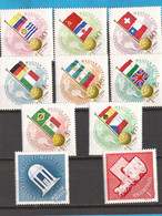 12  AUSVERKAUF INTERESSANT  BANDIERE CALCIO  UNGARN UNGHERIA    KAUFEN  BRIEFMARKEN  FUER SAMMLUNG-GUTE QUALITAET  MNH - 1962 – Cile