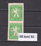 1945 Regular Stamps  ERROR -imperf.- Pair LION NOT GUM   (Mi-505 ) Bulgaria / Bulgarie - Varietà & Curiosità