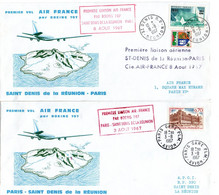 Air France - Paris Réunion 1967 - Inaugural Flight 1er Vol Erstflug Primo Volo - Boeing 707 A/R - Cartas
