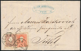 1859 5kr + 10kr Levélen / On Cover "PESTH" - Tittel - Other & Unclassified