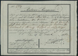 1860 Feladóvevény Hátoldalán Andráskereszt Darab, Nagyon Ritka! / Retour Recepisse With St. Andrews Cross Part On The Ba - Other & Unclassified