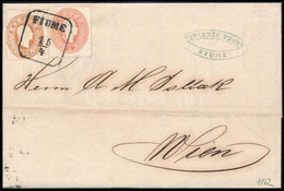 1862 5kr + 10kr Levélen / On Cover "FIUME" - Wien - Other & Unclassified