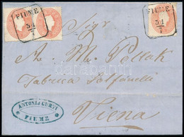 1862 3 X 5kr Levélen / On Cover "FIUME" - Viena - Other & Unclassified