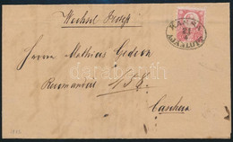 1873 5kr Helyi Ajánlott Levélen + 3kr A Hátoldalon, Bontásnál Kettétépve / 5kr On Local Registered Cover + Teared 3kr On - Other & Unclassified