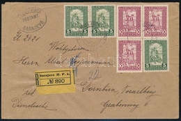 1916 Ajánlott Levél 6 Bélyeges Bérmentesítéssel Ausztriába / Registered Cover To Austria - Other & Unclassified