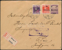 1919 Ajánlott Helyi Levél Arató 45f/15f + Károly 10f + Károly/Köztársaság 150f/15f Bérmentesítéssel / Registered Local C - Other & Unclassified