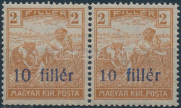 ** Temesvár I. 1919 Arató 10f/2f Pár Kis és Nagy értékszámmal / Mi 1a + 1b In Pair, Signed: Bodor - Otros & Sin Clasificación