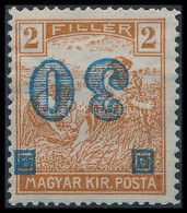 ** 1919 Arató 30f/2f Fordított Felülnyomással / Mi 6a. Signed: Bodor - Otros & Sin Clasificación