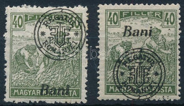 * 1919 Arató 40f Elcsúszott Felülnyomással, Bani Felirat Alul + Támpéldány / Mi 36 II. With Shifted Overprint. Signed: B - Otros & Sin Clasificación