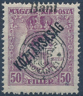 ** 1919 Zita/Köztársaság 50f, Bani Szó Felül / Mi 64 II. Bani Above. Signed: Bodor - Otros & Sin Clasificación