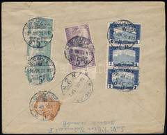 1920 Ajánlott Levél 9 Bélyeges Bérmentesítéssel és Katonai Cenzúrával / Registered Censored Cover With 9 Stamps Franking - Otros & Sin Clasificación