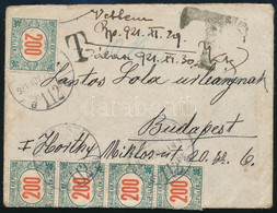 1921 Budapest Helyi Levél 5 X 200f Portóval / Local Cover With 5 X 200f Postage Due Stamp - Otros & Sin Clasificación