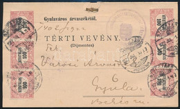1922 Tértivevény 6 X 100f Hivatalos Bélyeggel / Retour Recepisse With Official Stamps - Otros & Sin Clasificación