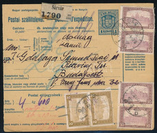 1922 Csomagszállító 44K Kiegészítéssel / Parcel Card With 44K Additional Franking - Otros & Sin Clasificación