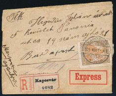 1925 Expressz Ajánlott Levél 10.500K Bérmentesítéssel / Express Registered Cover With 10.500K Franking - Otros & Sin Clasificación