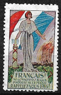 France  Vignette " N'achetez Pas De Produits Allemands "  "Souvenez Vous De  1914"     Neuf  B/ TB - Militario