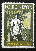 France  Vignette " Foire De Lyon 1er Au 15  Mars 1917 "   Type 2  Neuf   B/ TB  - Tourisme (Vignettes)