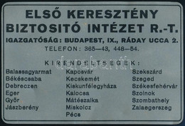 Első Keresztény Biztosító Intézet Budapest IX. Fém Káryanaptára - Advertising