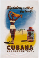 Cubana Bronzbarnítóval Fájdalom Nélkül Barnul..., átlátszó Reklámfólia, 19x28 Cm - Advertising