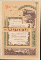 1892 Tátrafüredi "Magyar Koronához" Szálloda Díszes, Illusztrált Reklám-, Villamosplakátja, 23x16 Cm - Other & Unclassified