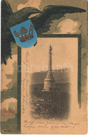 T3/T4 1902 Brassó, Kronstadt, Brasov; Árpád Szobor. Címeres Szecessziós Keret / Sttaue. Art Nouveau, Coat Of Arms, Litho - Sin Clasificación