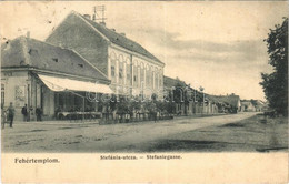 * T3 1906 Fehértemplom, Ung. Weisskirchen, Bela Crkva; Stefánia Utca, Vendéglő és Kávéház "Wien" (?) / Street, Restauran - Sin Clasificación