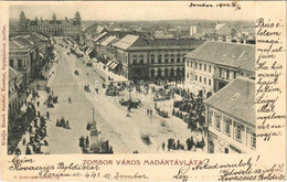 T2/T3 1902 Zombor, Sombor; Fő Utca, Piac. Bruck Sándor Kiadása / Main Street, Market - Sin Clasificación