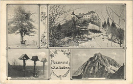 T2/T3 1917 Sveti Jost Nad Kranjem, S. Sv. Jost; Pri Razgledu, Kalvarija Pri Kranju, Triglav, Cerkev In Zupnisce / Calvar - Non Classés