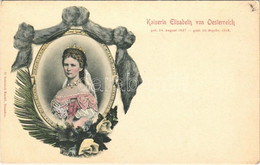 ** T2 Erzsébet Királyné (Sissi) Szecessziós Gyászlapja 1837-1898. O. Schleich / Art Nouveau Obituary Card Of Empress Eli - Unclassified