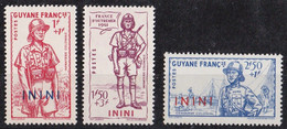 ⭐ Inini - YT N° 48 à 50 ** - Neuf Sans Charnière - 1941 ⭐ - Unused Stamps