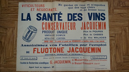 FLUOTONE JACQUEMIN POUR LA SANTE DES VINS MALZEVILLE SAINT CEZAIRE - AFFICHE PUBLICITE 60*80 CM - Affiches