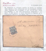 REGNO 1891 CIRCOLARE AFFRANCATA CON VALEVOLE PER LE STAMPE  2 C. SU 75 C. CERT. DIENA - Marcophilie