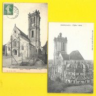 CHARS 2 Cpa De L'Eglise (Frichon Normand) Val D'Oise (95) - Chars