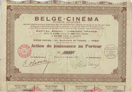 ACTION DE JOUISSANCE - BELGE - CINEMA - ANNEE 1912 - Film En Theater