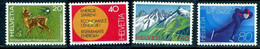 Switzerland 1971 Deer, Swallow, Alps, Saint Gotthard Massif, Speed Skater, Mi. 860, MNH - Golondrinas