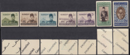 1937 Egypt King Farouk Set Royal IMPERF Proof With Cancelled 7 Values S.G. 277 - 281 MNH - Unused Stamps