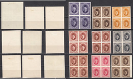 1923 Egypt King Fouad 9 Block Of 4 IMPERF Proofs All Different Colors All Un-watrmark Paper VERY RARE - Nuovi