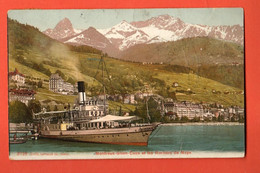 ZBK-30 Bâteau Lausanne Au Large De Montreux Glion Caux Rochers De Naye. Circulé 1907 - VD Vaud
