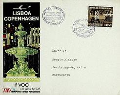 1967. Portugal. 1º Voo TAP Lisboa - Copenhague - Briefe U. Dokumente