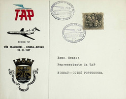 1967. Portugal. 1º Voo TAP Lisboa - Bissau Em Boeing 727 - Lettres & Documents