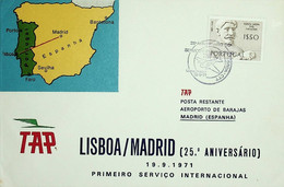 1971. Portugal. 25º Aniversário Do Serviço Internacional Lisboa-Madrid - Covers & Documents
