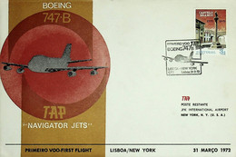 1972. Portugal. 1º Voo TAP Lisboa-Nova York Em Boeing 747B - Lettres & Documents