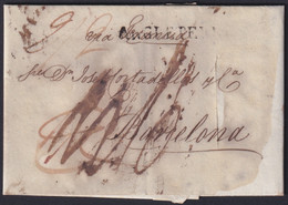 F-EX19131 ENGLAND UK 1819 DESINFECTED TO SPAIN 2 CUT + IMMERATION IN VINEGAR. - ...-1840 Préphilatélie